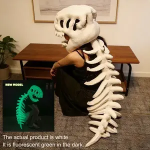 Glow-In-The-Dark Dinosaur Skeleton Mask Headpiece, Funny Adult Kids Glow Hat Costume, Cool Party Prop Cosplay, Valentine Christmas Halloween Gift, Party Event Props