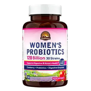 Vitalitown Women's Probiotics,120 Billion CFUs-for pH Balance /Healthy Odor and Tract Support,with Prebiotics,Digestive Enzymes&Cranberry Bathroom