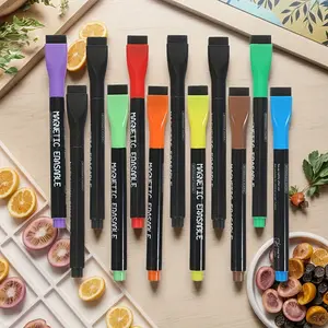 3/8/12 Piece Dry Erase Pens Set with Pen, Includes Rubber Caps, Low Odor Fine Tip Whiteboard Markers, Multiple Colors, Easy to Erase, Writing Stationery, Office Stationery Supplies
