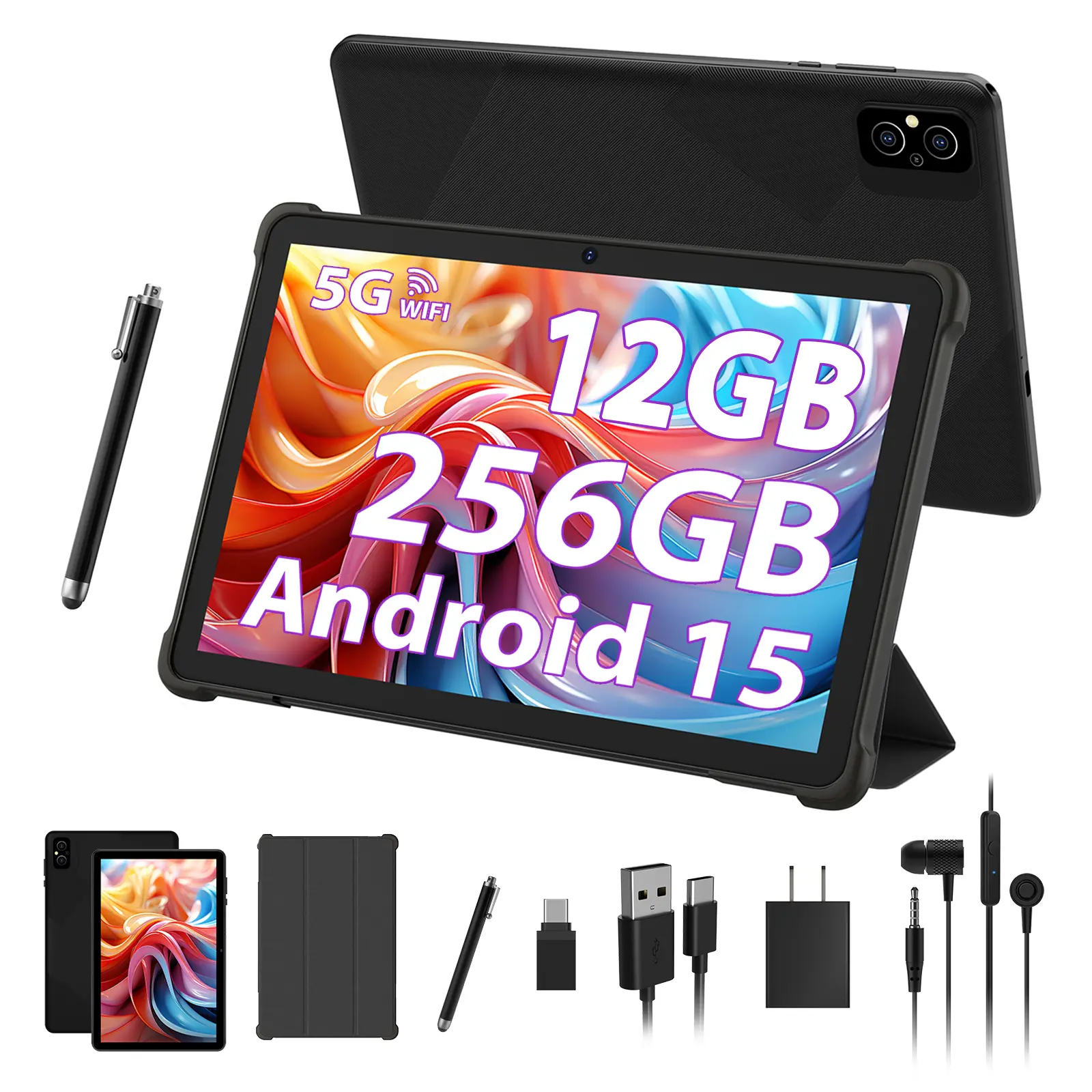 POWMUS Android 15 Tablet 128GB ROM 1TB Expandable 1280x800 IPS Screen Dual Camera 8000mAh Battery, Tablet PC POWMUS Android 15 Tablet 128GB ROM 1TB Expandable 1280x800 IPS Screen Dual Camera 8000mAh Battery, Tablet PC