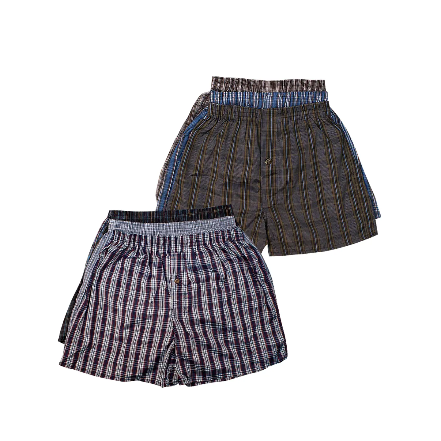 6 Pack Men's 100% Cotton Boxer Shorts Random Mixed Color Relaxed Fit Boxers Breathable Underwear Button Fly Pouch Elastic Waist Undershorts Menswear