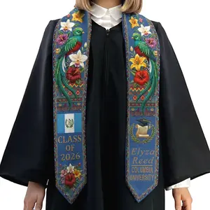 Personalized Guatemala Graduation Stole 2026, Custom Quetzal Floral Grad Sash with Name, Guatemalan Heritage University Graduation Gift