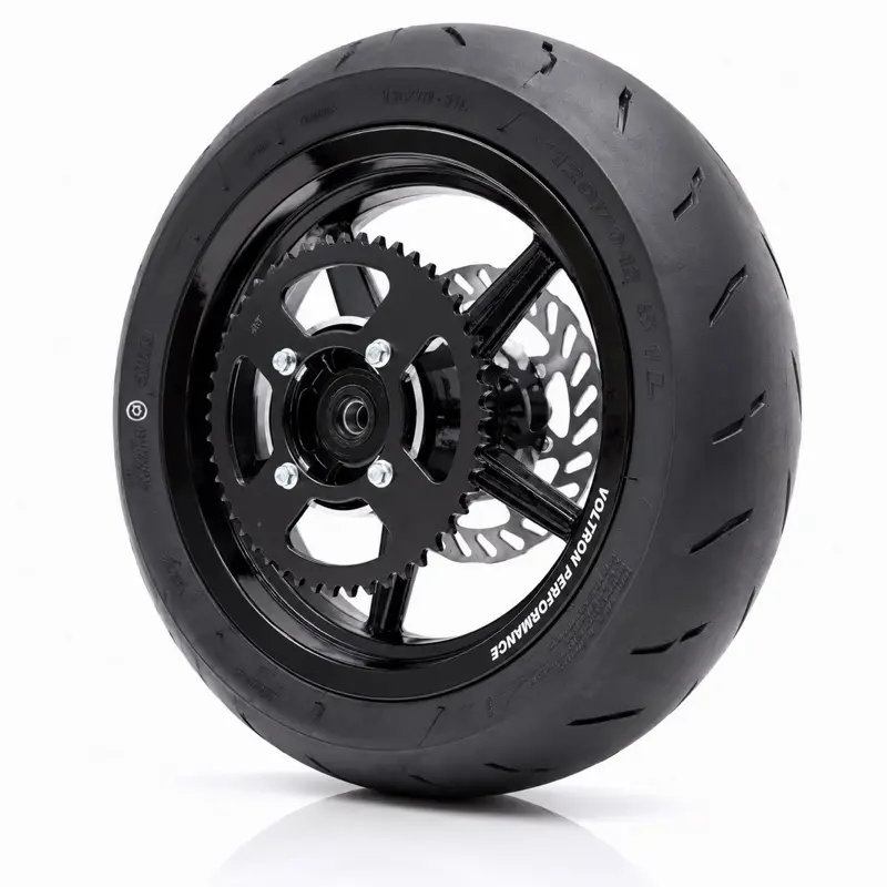 Black 12” Electric Put Bike Wheels