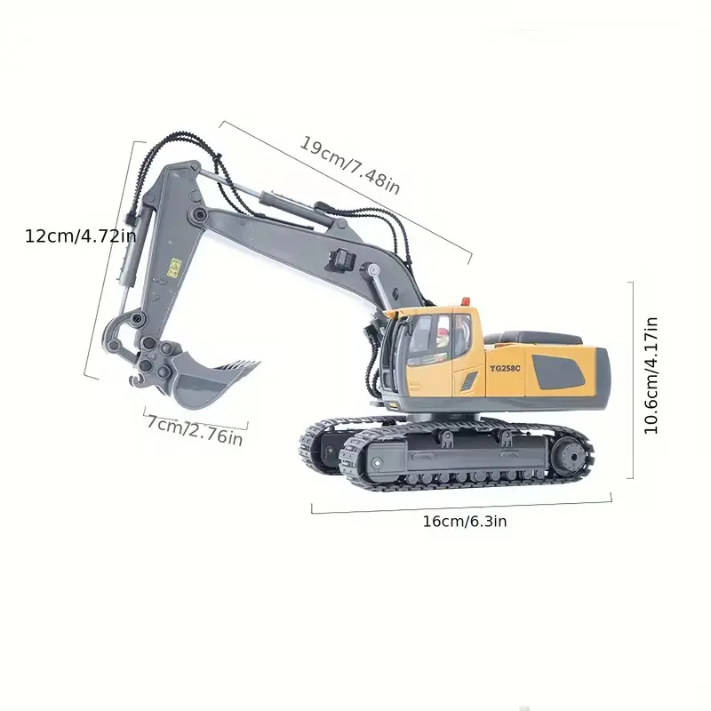 SUPERMELER 1 or 2 alloy bulldozers, dump trucks and excavators (11 channels), capable of moving forward, backward, turning left and right, with sound effects, suitable for indoor and outdoor use, is an ideal Christmas birthday gift for boys and girls.