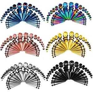 Popular Stainless Steel Pointed Cone Ear Expansion 36 Combination Set Puncture Jewelry