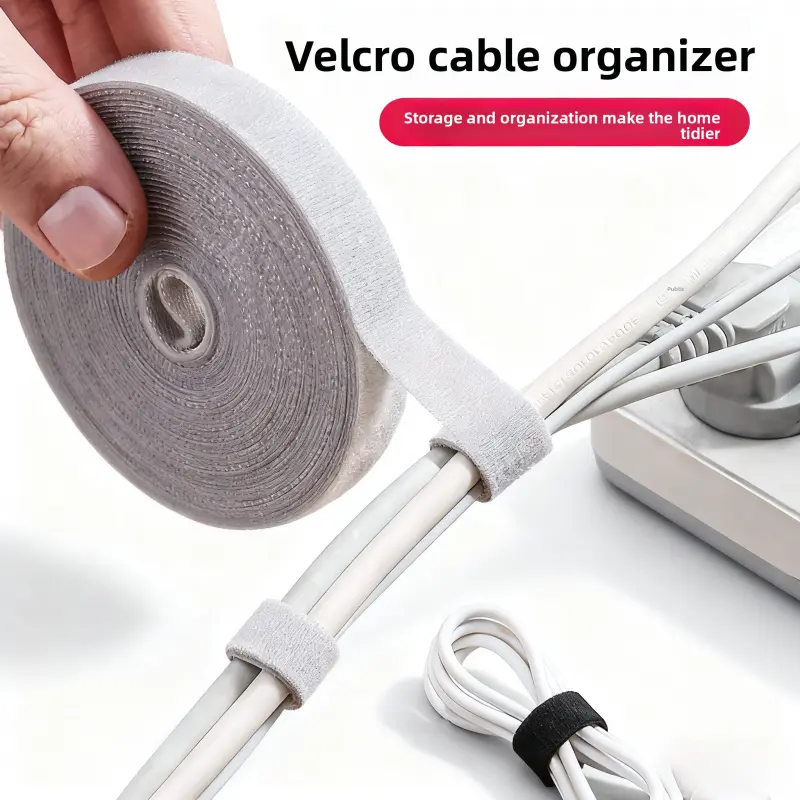 Reusable Cable Management Tape Mini Desktop Cord Organizer, Desk Accessory, Suitable for Computer and Home Self-Adhesive Cable Management Strap, Can Be Cut to Any Size, Extension Cable Organizer