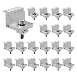 VEVOR Solar Panel Z Mounting Brackets,  35-50mm Adjustable Solar Panel End Clamps, Lightweight Anodized Aluminum Solar Panel Mount Z Brackets for RVs, Campers, Boats, Walls, Roof (20 PCS)