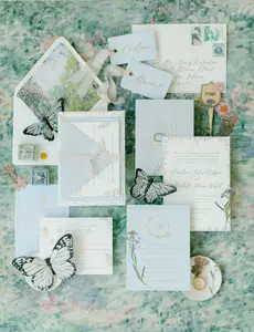 Monet Patterned Flat Lay Styling Mat - Double Sided, Rollable Styling Surface. Wedding Details