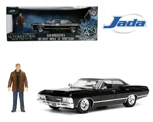 Supernatural 1:24 1967 Chevy Impala Die-cast Car w/Dean Winchester Die-cast Figure, Toys for Kids and Adults by Jada