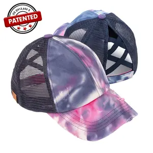 C.C Criss-Cross Pony Cap-Tie Dye with Mesh for Women