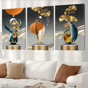 3D Effect Pine Wood Frame Decorative Wall Painting, High-Quality Ink Anime-Inspired Artwork, Home Decoration Accent for Living Room, Bedroom