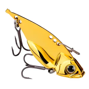 Sinking VIB Fishing Lure, Metal Blade Bait with Rattling Sound, Gold/Silver Glitter Finish, Long Casting Heavy Duty Fishing Lure for Bass Sea Bass Trout Freshwater Saltwater
