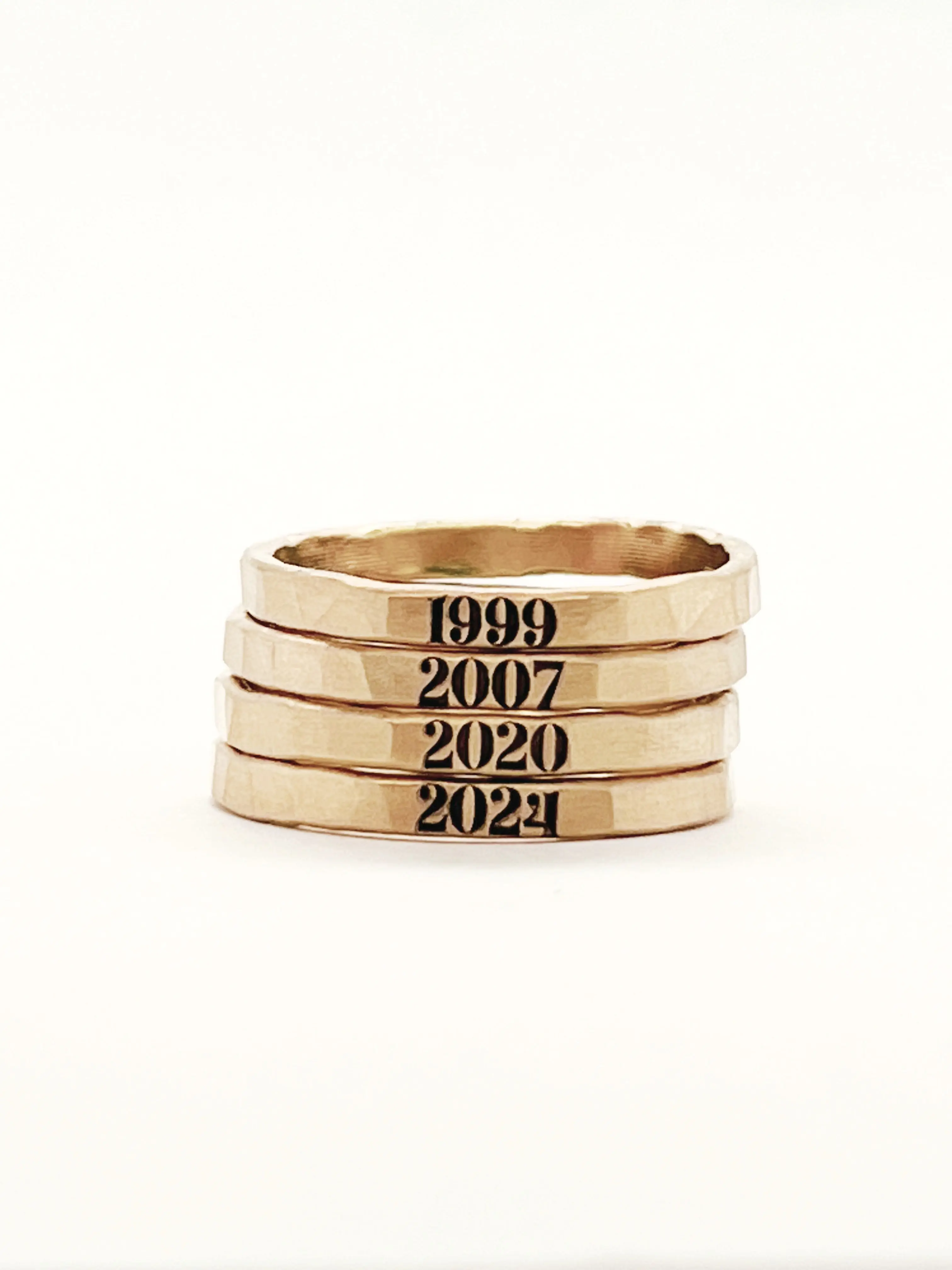 Going Golden Your Year Ring - Gold Filled 14k Yellow Gold Stacking Ring for Graduation Birthdays Anniversaries Handcrafted in Indiana Personalized Engraving