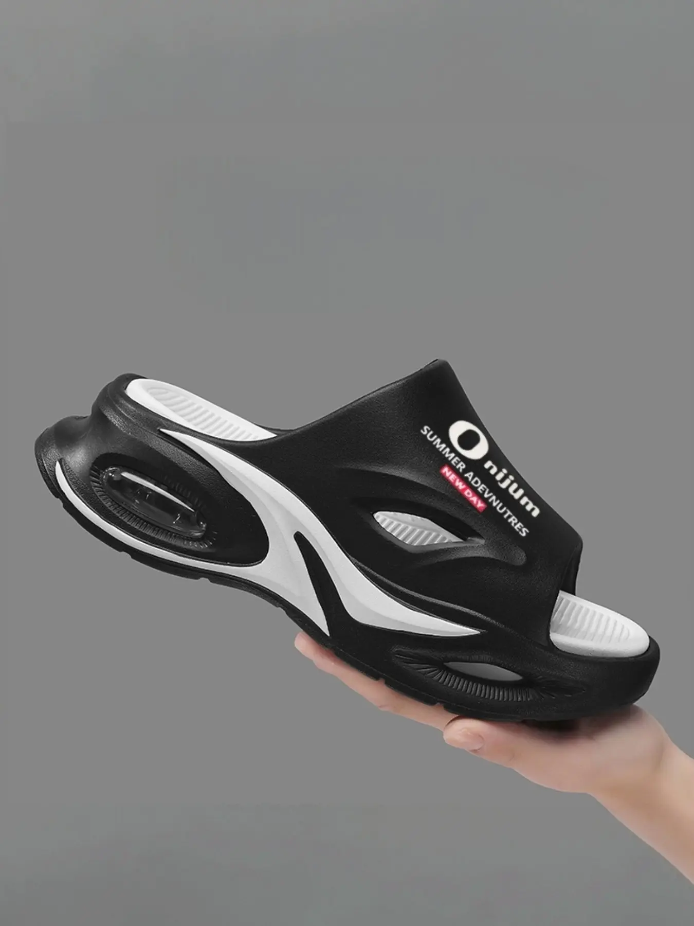 Men's Cushioned Breathable Anti-Slip Eva Slippers Stylish Summer Slippers Slide Sliders Shoes, Summer, Thick Sole Wear-Resistant, Detachable Insole Design, Fashionable Casual Outdoor Sports Shoes, Footwear