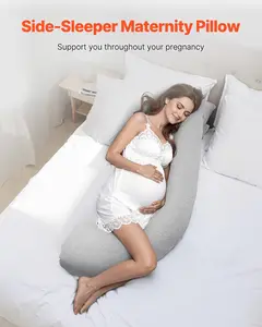 L Shaped Pregnancy Pillow with Breathable Jersey Cover