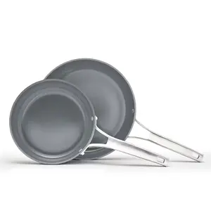 Calphalon  Premier Ceramic Nonstick 8" and 10" Frying Pan Set, Mushroom Grey