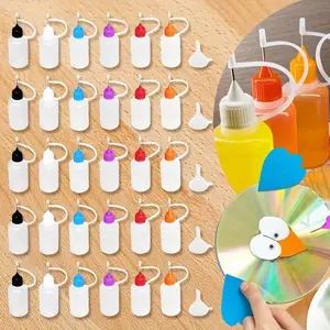 30 Pieces Needle Tip Glue Bottle 10 mL Plastic Dropper Bottles Multicolor lid with 5 Pcs Mini Funnel for Small Gluing Projects, Paper Quilling DIY Craft, Acrylic Painting - Home Improvement.