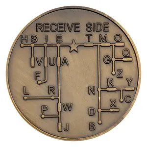 1 Count Vintage Morse Code Receiver Challenge Coin Collectible with Engraved Alphabet & Numbers, Gift for Birthdays, Father's Day, fathersdaygifts