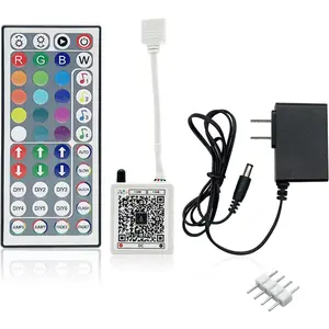 44 Key RGB LED Strip Lights IR Remote Control, Remote Receiver RGB LED Light Strip, 24V Power Adapter for LED Lights