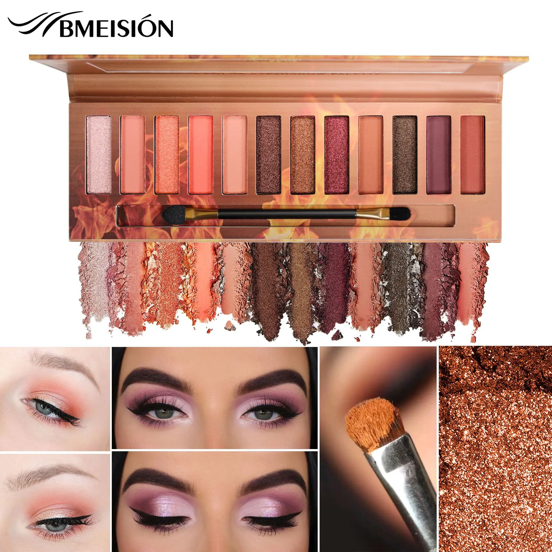 NEW 12 color eye shadow plate manual box flame earth color pearl eye shadow Eyeshadow Makeup Cosmetic