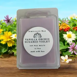 Vanilla Orchid Sugared Violet Scented Soy Wax-for wax warmers-sdj type-drench-gift for her-mothers day. Candle Decor Cozy Freshener