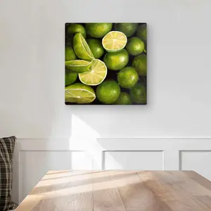 212 MAIN Hyperrealist Vibrant Green Aluminum Metal Print Wall Art - 16x16 in. Lime Burst Nature Photo Decor, Home Room Decoration Supplies