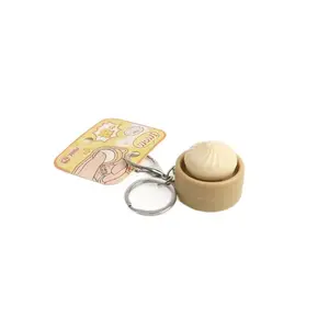 Fidget Soup Dumpling Keychain • Stress Relief Squishy Toy
