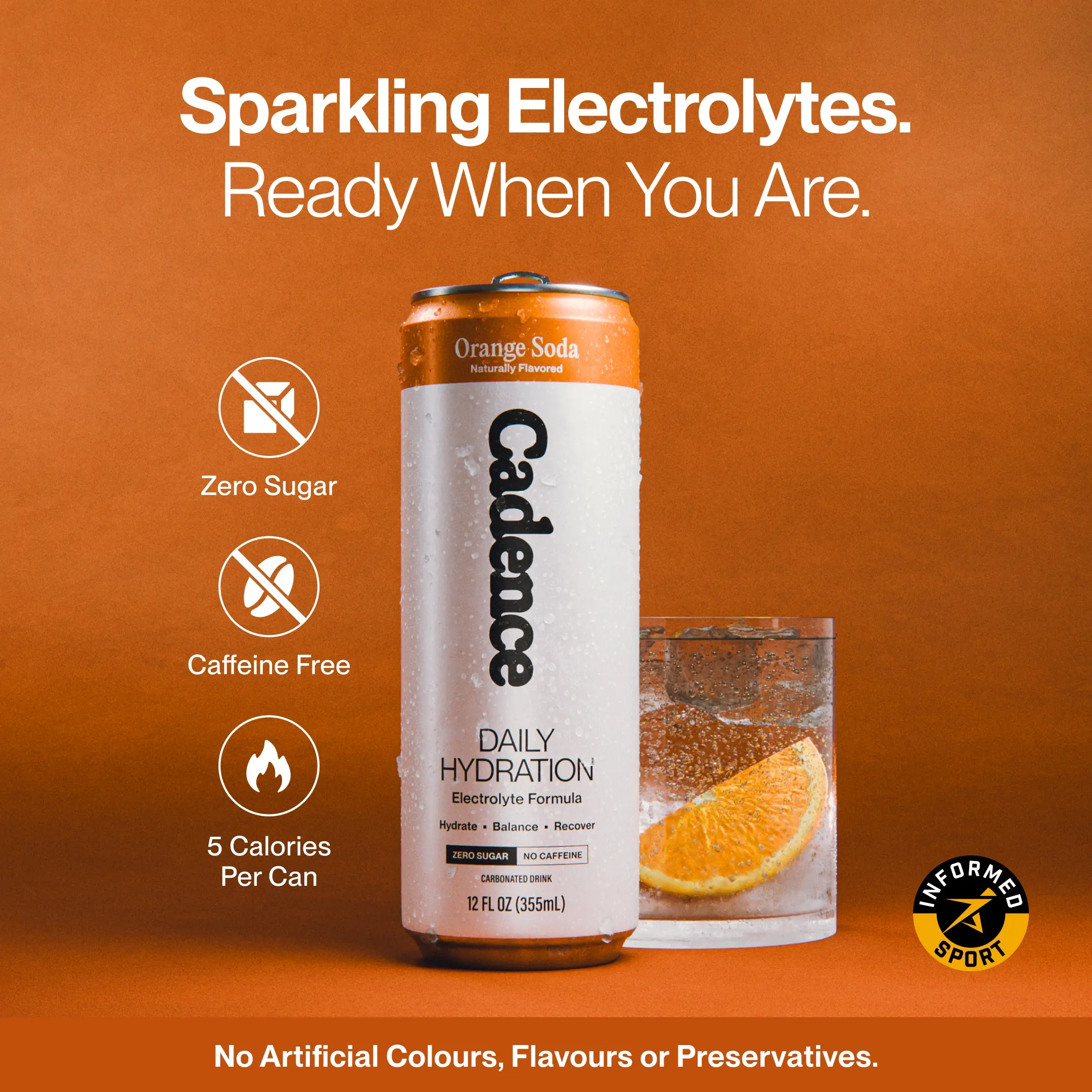 Cadence Daily Hydration - 12-Pack | Crisp Refreshing Flavors | Science-Backed Hydration | Zero Sugar, Zero Caffeine| Sodium, Potassium & Magnesium for Performance & Recovery