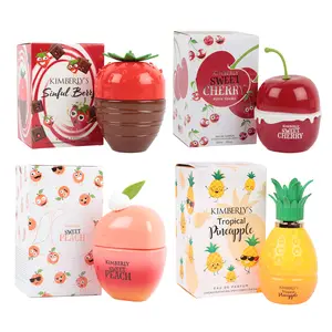 Bundle of Perfumes of Kimberly's Berry 02490-F, Sweet Cherry 02387-F, Sweet Peach 02390-F, Tropical Pineapple 02496-N, Eau De Parfum Vaporisateur Natural Spray 100ml