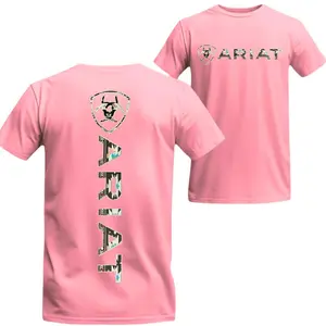 Ariat T-shirt - Geometric Southwestern Logo Design, Suitable For Men And Women, Breathable Fabric For All-day Crewneck Casual