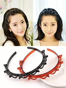 2 Pcs Bangs Hairstyle Hairpin Headband, Professional Weave Bangs Clip, Toothed Headband Brai, Cute All over Print, Zigzag Headband, Zig Zag Headbands, All Seasons