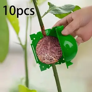 10pcs Tree Root Planting Box, Rooting Ball Transplant Tool, Plantroot High Pressure Box, Grafting Cuttings Root Device, Air Layer Pod, Outdoor Planting Boxes, Garden Supplies