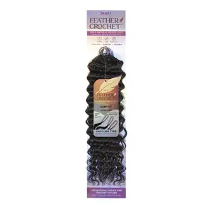 Janet Collection Human Hair Crochet Braids Feather Crochet Deep 18"(50g/40 Strands)