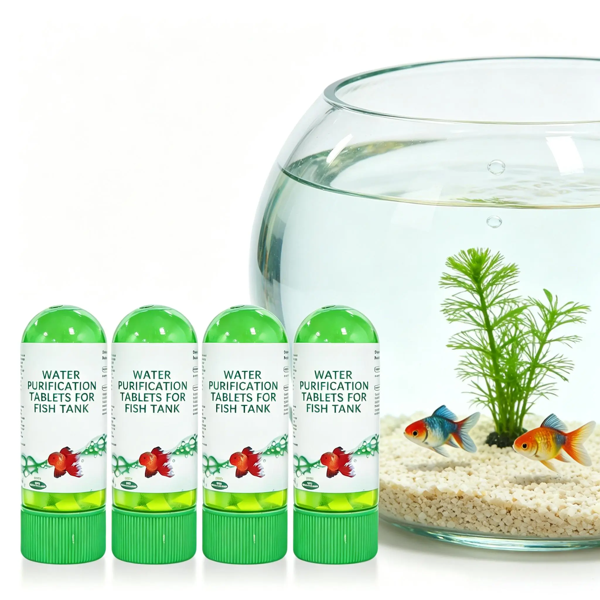 4 Pack Aquarium Water Purification Tablets, Fast Acting Water Conditioner Chlorine Remover & Algae Control Treatment, 35 Tablets Per Bottle, Safe for Freshwater Fish Shrimp All Aquatic Life Fish Tank Water Cleaner new pack