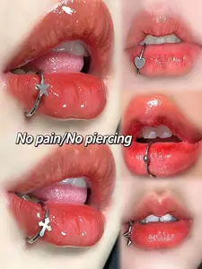 No Piercing Lip Rings 5-Pack, Fashion Plain Design, All Seasons Wear, Get the Edgy Look Without Needles, Perfect for Trendy, Fake Piercings, Body Jewelry