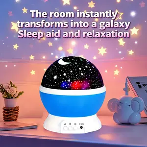1PC Starry Night Light Projector, 360 ° Rotatable Light Fixture with 9 Color Modes, Featuring Moon And Stars - USB Powered, 1 Dreamy Starry Light - Illuminates Romantic Bedrooms, Adding Brilliance to Festivals, Camping Adventures, And Parties,Mother's Day