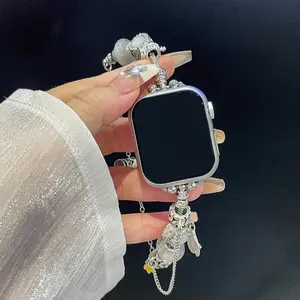 1PC fashionable metal bracelet Apple Watch bands, compatible with Apple Watch 38/40/41/42/44/45/46/49mm, for the Apple Watch series Ultra/SE/11/10/9/8/7/6/5/4/3/2/1, with elements of starfish, Smartwatch Strap, (strap only, watch and case not included)