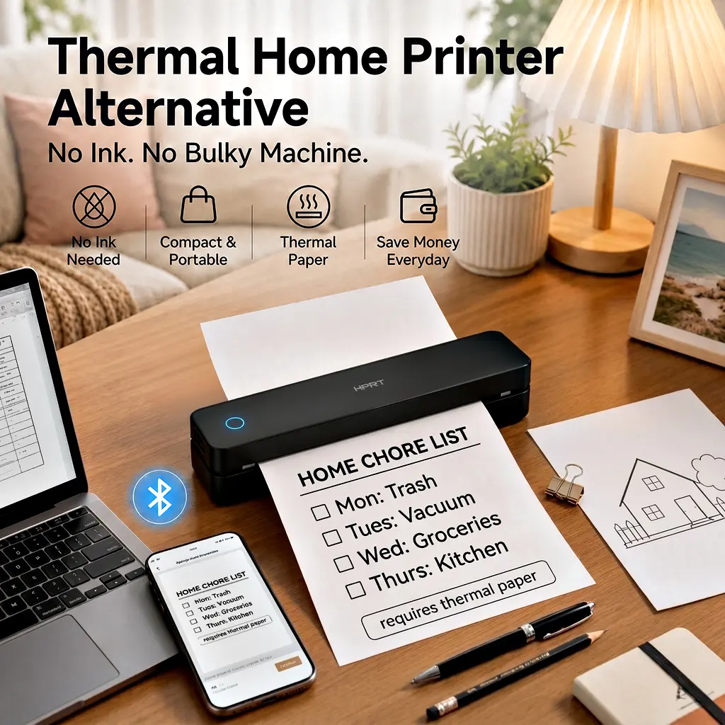 Portable Thermal Printer Wireless Mobile Printer for Laptop Phone Inkless A4 US Letter Paper Printer Compatible with iOS Android Windows macOS for Home Office School