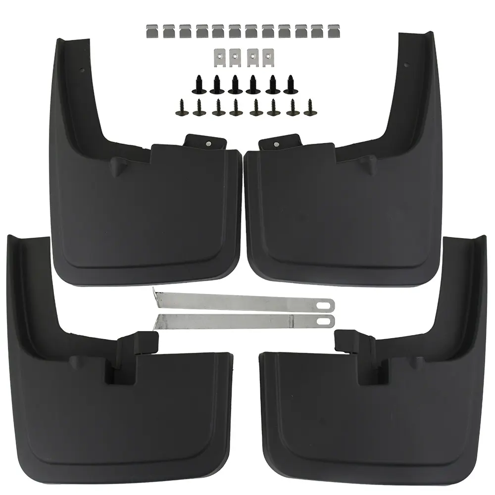 4-Piece Front & Rear Splash-Proof Guard Panels for Ford F-150 2015-2020 with Complete Installation Kit OE Standards IATF16949 Certified Black PP TPE hardware accessory Mud Flaps Set Model All-Weather