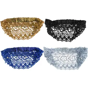 TikTokShopBlackFriday 4-Pack Bohemian Lace Headbands With Faux Pearls Wide Hollow Hair Wraps for Women 2025 Crystal & Pearl Embellished Boho-chic Accessories Vintage Style