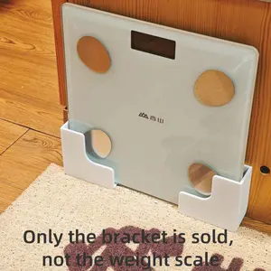Wall-Mounted Scale Holder, Space-Saving Adhesive Installation, Durable Plastic Rack for Home Gym and Bathroom, Fashionable Scale Storage Box, Hanging Organizer, Stylish Organizer