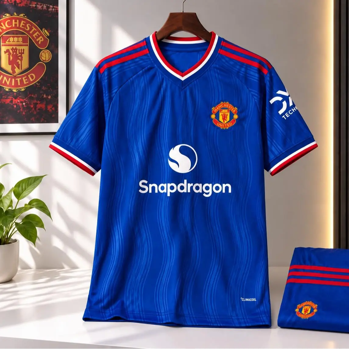 2026/2027 Men's Blue Football Kit, Uniform Breathable Jersey (Have logo)