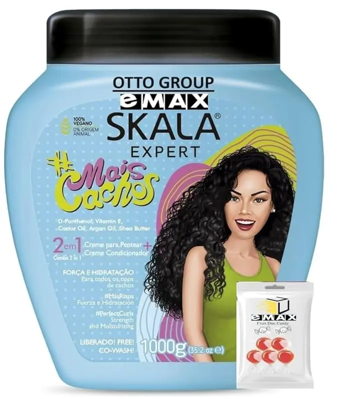 SKALA Mais Cachos Hair Type 3ABC - Eliminate Anti Frizz, For Curly Hair -2 in 1 Conditioning Treatment Cream and Cream To Comb 100% VEGAN 35.2 Oz (1 Pack) Conditioner Haircare Shampoo Comfort