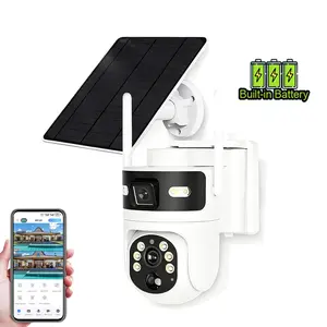 4G Solar Security Camera Total Wireless Freedom No WiFi No Electricity Needed Solar Powered with SIM Card 365 Days Uninterrupted Power Color Night Vision Human Detection Auto Tracking Two Way Audio Live View on Phone for Farm Construction Site Rural