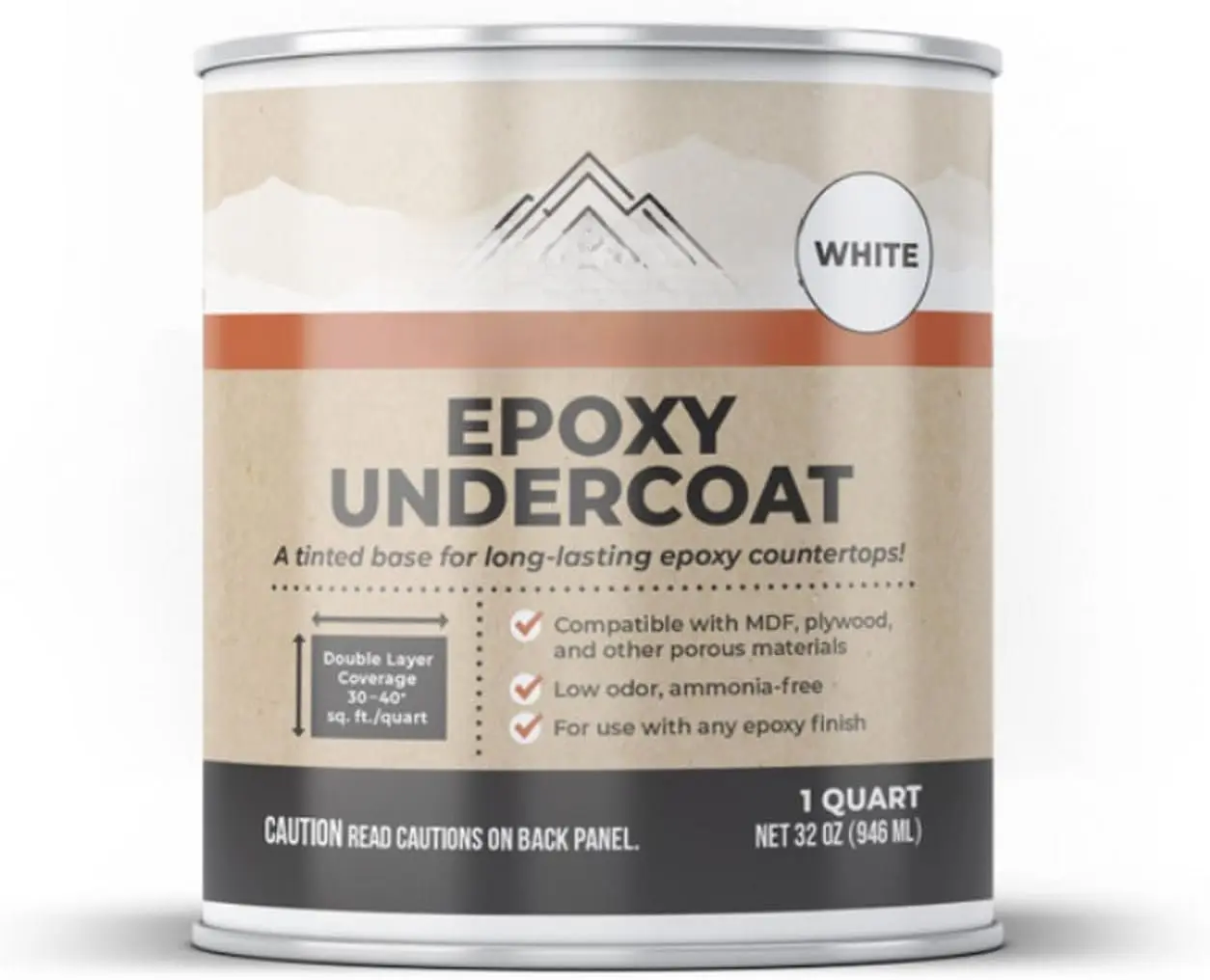 Epoxy Under 1 Quart (32 Fl Oz White) High-Bond Epoxy Primer for MDF, Plywood, and Porous Surfaces  Essential for DIY Epoxy Countertop Kits