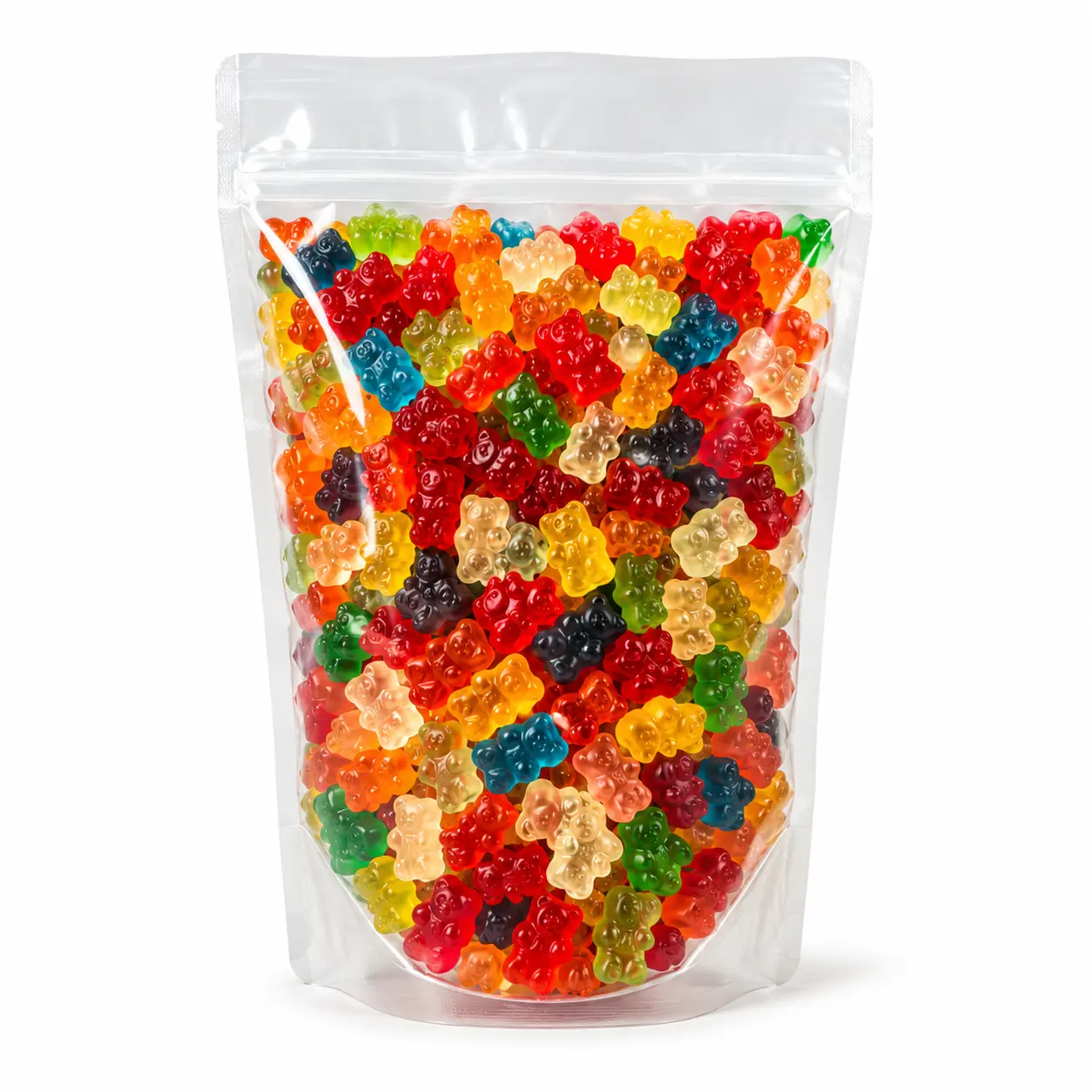 Sweet Fruit Chewy Gummy Bears Snack, Assorted Tropical & Berry Flavors, 1 Lb Bag, Goodie Bag Candy