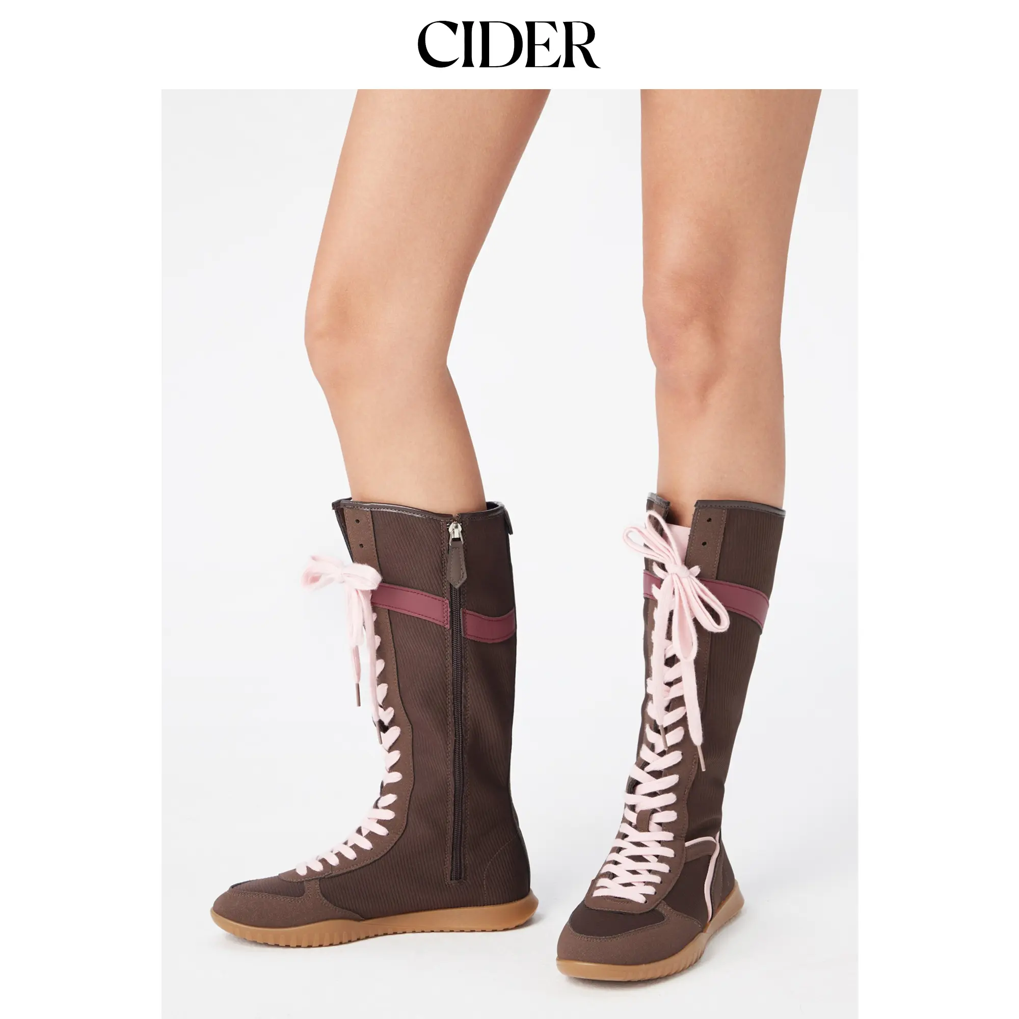 Cider TWO-TONE LACE-UP BOXING BOOTS
