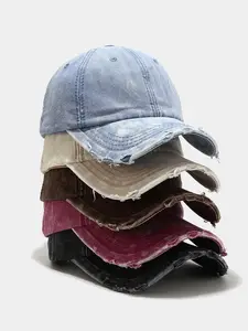 Distressed Denim Baseball Cap Adjustable, Casual Trucker Hat for Men & Women, Fashion Accessories for Daily Wear, Perfect Gift for Friends, Adjustable Outdoor Cap