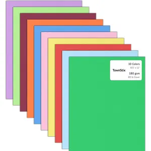 40 Pieces 65 lb/180 gsm Colored Cardstock 8.5 x 11 Thick Heavy Card Stock Printer Paper 10 Assorted Colors