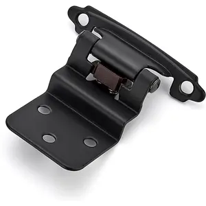 Inset Matte Cabinet Hinge, Self-Closing Hinges for Kitchen/Bathroom/Furniture Cabinets, Decorative Hardware with Door Bumper for Easy Closing